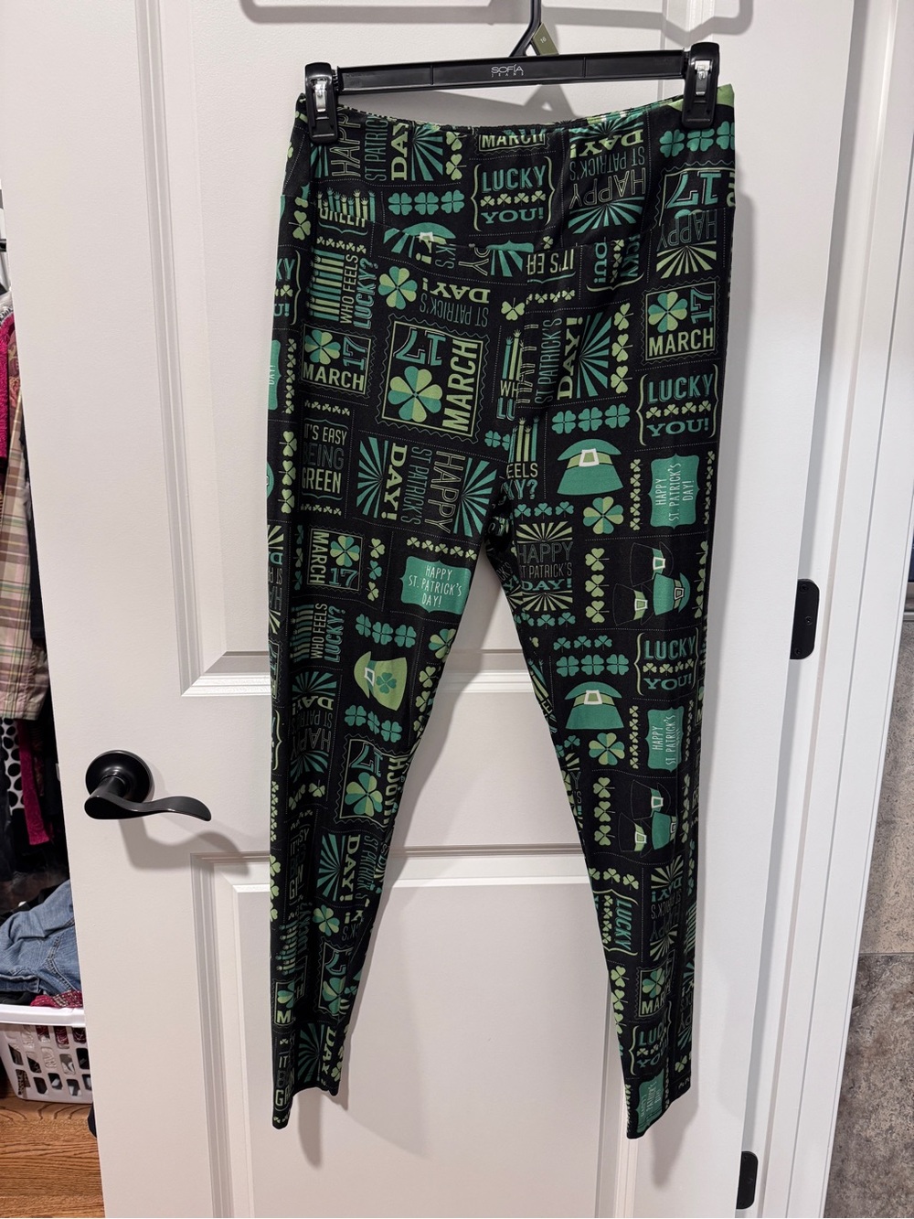 LuLaRoe Black & Green St. Patrick's Day Leggings TC